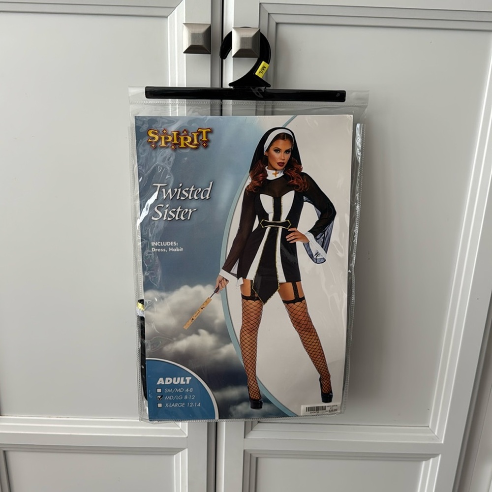 Spirit Twisted Sister Nun Costume, adult size medium/large, 8-12